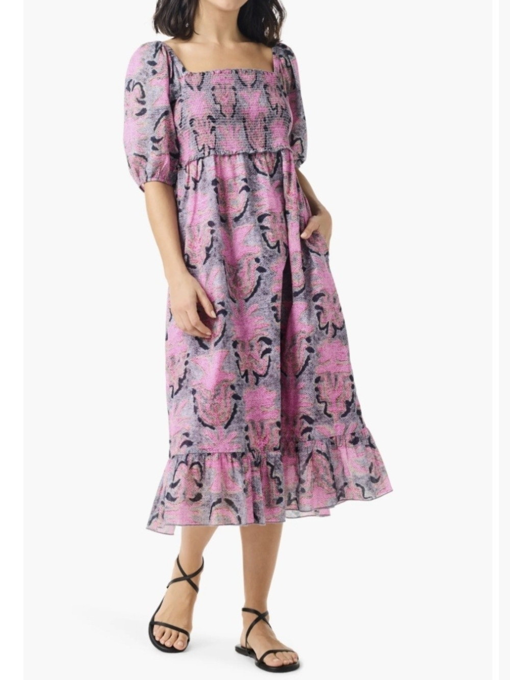 NEW NIC + ZOE petal patch dress in pink multi XL